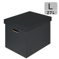 アスクル　ダンボール収納ボックス（組立式）　L　ダークグレー　1セット（10個）　段ボール  オリジナル
