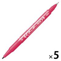 マッキー 細字/極細 ピンク 5本 油性ペン MO-120-MC-P ゼブラ