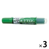 パイロット ホワイトボードマーカー ボードマスター 中字丸芯 緑 3本 WMBM-12L-G