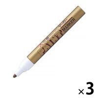三菱鉛筆(uni) ペイントマーカー 中字 金 3本 油性マーカー PX-20