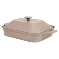 Dr.HOWS（ドクターハウス）ブリオ グリルパン 蓋付き 直火・IH対応 ピンクベージュ 1個 【日本正規販売品】