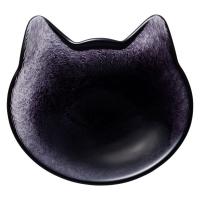 アデリア ココネコ ガラス皿 小皿 黒 径12.8×高さ2.2cm 日本製 化粧箱入り 1枚 石塚硝子
