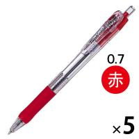 ゼブラ タプリクリップボールペン 0.7mm 赤 BN5-R 5本