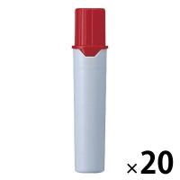 三菱鉛筆（uni）プロッキー 水性ペン 太・細ツイン 詰め替えカートリッジ 赤 20本