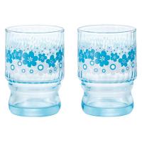 アデリア アデリアレトロ ペアグラス 水飲みコップペア 花の輪 コースター付き 化粧箱入り 日本製 1セット（各235ml×2個） 石塚硝子