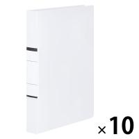アスクル リングファイル PP製表紙 A4タテ 丸型2穴 背幅36mm クリアホワイト 白 ユーロスタイル 10冊  オリジナル