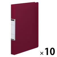 アスクル リングファイル PP製表紙 A4タテ 丸型2穴 背幅27mm レッド 赤 ユーロスタイル 10冊  オリジナル