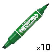 ハイマッキー 太字/細字 緑 10本 油性ペン ゼブラ