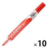 ぺんてる ホワイトボードマーカーノックル 細字丸芯 赤 EMWLS-B 10本