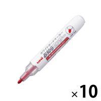 三菱鉛筆(uni) ホワイトボードマーカー お知らセンサー 中字丸芯 赤 10本 PWB1204M