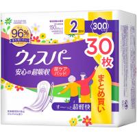 ウィスパー 安心の超吸収 吸水ケア 尿もれパッド 300cc 37cm 1パック（30枚入） P＆G 尿漏れ
