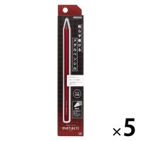 メタルペンシル metacil（メタシル）メタリックレッド S4482654 5本 サンスター文具 削らない鉛筆 金属鉛筆