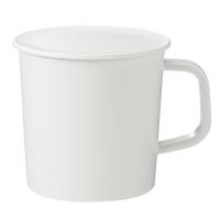 無印良品 ポリプロピレンふた付きマグカップ・白 約270ml/約直径8×高さ8cm 良品計画