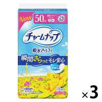 吸水ナプキン チャームナップ 吸水さらフィ 中量用 50cc 羽なし 23cm 1セット（54枚：18枚入×3パック）ユニ・チャーム