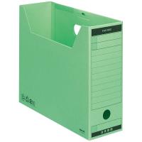 コクヨ ファイルボックス-FS Bタイプ フタ付 A4ヨコ 背幅95mm グリーン 緑 1袋（5冊入） A4-LFBN-G