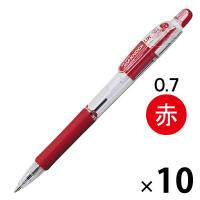 油性ボールペン ジムノックUK 0.7mm 赤 10本 BN10-R ゼブラ