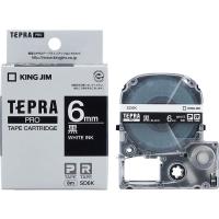 テプラ TEPRA PRO【純正】テープ ビビッドカラー 幅6mm 黒ラベル(白文字) SD6K 1個 キングジム