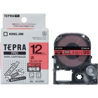 テプラ TEPRA PROテープ 強粘着 幅12mm 赤ラベル(黒文字) SC12RW 1個 キングジム