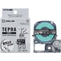 テプラ TEPRA PRO【純正】テープ マットタイプ 幅12mm 透明ラベル(白文字) SB12TS 1個 キングジム