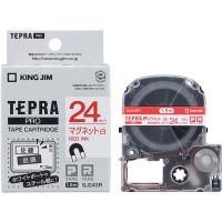テプラ TEPRA PRO【純正】テープ マグネットテープ 幅24mm 白ラベル(赤文字) SJ24SR 1個 キングジム