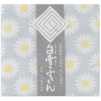 白雪 友禅ふきん 吸水性がよく すぐ乾く 友禅染め かや織りふきん 台拭き 食器拭き マーガレット グレー 1枚