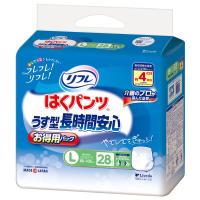 【大人用おむつ/紙パンツ/約4回分】リフレはくパンツうす型長時間安心お得用パックLサイズ28枚入　介護　消臭　リハビリ　リブドゥ
