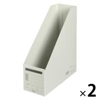 プラス ボックスファイル A4タテ 背幅100mm グレー 78079 2冊
