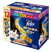 （バラエティパック）フィリックス 猫 我慢できない隠し味ゼリー お魚とお肉（50g×12袋）1個 キャットフード ウェット パウチ