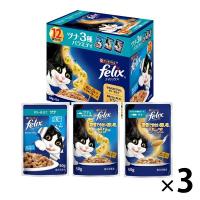 （バラエティパック）フィリックス 成猫 ツナ3種バラエティ（50g×12袋）3個 キャットフード 猫 ウェット パウチ