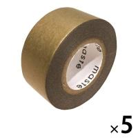 マークス マスキングテープ 15mm マステ ベーシック 無地 ゴールド MSTMKT45-GD 5個