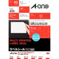 エーワン（A-one）ラベルシール キレイにはがせる 表示・宛名ラベル プリンタ兼用 封筒 シール ステッカ― A4 4面 10シート  31264