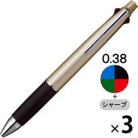 ジェットストリーム4＆1多機能ペン 0.38mm シャンパンゴールド 4色+シャープ 3本 MSXE510003825 三菱鉛筆