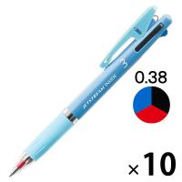 ジェットストリーム　インサイド　3色ボールペン　0.38mm　ブルー軸　アスクル限定　10本　H.SXE34053833　三菱鉛筆uni  オリジナル