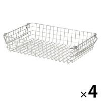 無印良品 ステンレスワイヤーバスケット2 約幅37×奥行26×高さ8cm 4個 良品計画