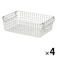 無印良品 ステンレスワイヤーバスケット3 約幅37×奥行26×高さ12cm 4個 良品計画