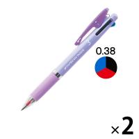 ジェットストリーム インサイド 3色ボールペン 0.38mm パープル軸 アスクル限定 H.SXE34053812 2本 三菱鉛筆uni  オリジナル