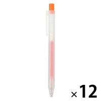 無印良品 さらさら描けるゲルインキボールペン ノック式 0.5mm オレンジ 1セット（12本） 良品計画