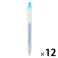 無印良品 さらさら描けるゲルインキボールペン ノック式 0.5mm 水色 1セット（12本） 良品計画