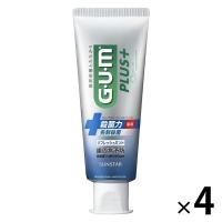 歯磨き粉 ガム プラス デンタルペースト リフレッシュミント 120g 1セット（4本）サンスター GUM 高濃度フッ素配合 むし歯予防