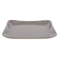 【アウトレット】美濃焼 磁器 Carre プレートL 大皿 26.5×25.5cm グレー 1枚 TOJIKITONYA