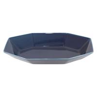 美濃焼 磁器 Yattsu カレー・パスタ皿 26.5×17.5cm ブルー 1枚 TOJIKITONYA