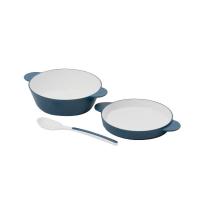 tak（タック）キッズディッシュ スープボウル 3点セット（ボウル、プレート、スプーン）Sサイズ ネイビー 電子レンジ対応 1セット 竹中
