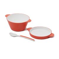 tak（タック）キッズディッシュ スープボウル 3点セット（ボウル、プレート、スプーン）Mサイズ オレンジ 電子レンジ対応 1セット 竹中