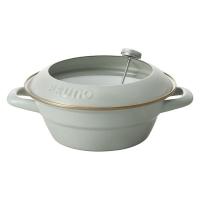 【BRUNO×富士ホーロー】 ホーロー天ぷら鍋 20cm ブルーグリーン 温度計付き IH・直火対応 BHK283-BGR 1個