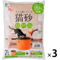 猫砂 上から猫トイレ用砂 7L 3袋アイリスオーヤマ