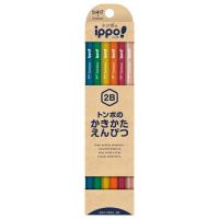 かきかたえんぴつ　ippo（イッポ）　2B　六角軸　ナチュラル　KB-KNN04-2B　1ダース（12本入）　トンボ鉛筆