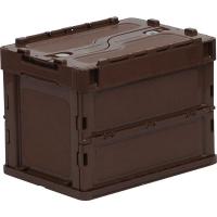 【折りたたみコンテナ】 エコン カラーオリコンふた一体型20Lブラウン 1セット（2個）