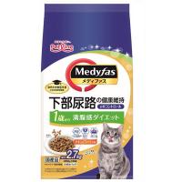 メディファス 猫 満腹感ダイエット 1歳から チキン＆フィッシュ味 2.7kg 国産（450g×6袋）1袋 キャットフード ドライ