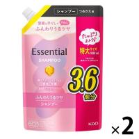 （セール）エッセンシャル ふんわりうるツヤ シャンプー 詰め替え 大容量 1080ml 2個 花王