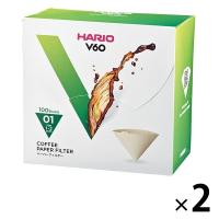 HARIO（ハリオ）コーヒーフィルター V60用 ペーパーフィルター 01M 1〜2杯用 1セット（100枚入×2箱） VCF-01-100MK